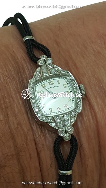 Hamilton Antique Platinum 40 Old European Cut 1.25ct Diamond Watch Hamilton Antique Platinum 40 Old European Cut 1.25ct Diamond Watch