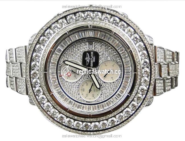 Breitling Stainless Steel Custom Super Avenger Aeromarine 55 Mm Genuine Diamond 35 Ct Watch Breitling Stainless Steel Custom Super Avenger Aeromarine 55 Mm Genuine Diamond 35 Ct Watch