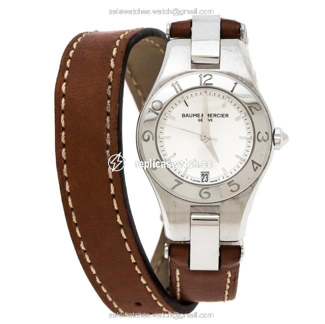 Baume & Mercier Silver Stainless Steel Linea 65690 Womens Wristwatch 27 Mm Watch Baume & Mercier Silver Stainless Steel Linea 65690 Womens Wristwatch 27 Mm Watch