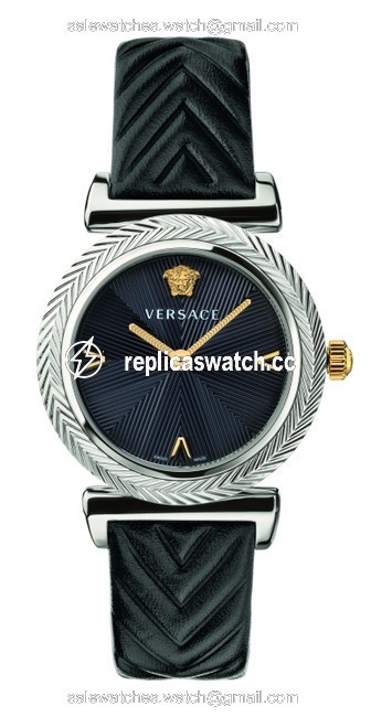 Versace Black/Silver V-motif Watch Versace Black/Silver V-motif Watch