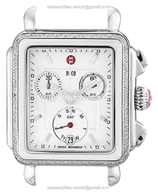 Michele Stainless Steel W Womens Mw06p01l1001 Deco Analog Display Swiss Quartz Silver Watch Michele Stainless Steel W Womens Mw06p01l1001 Deco Analog Display Swiss Quartz Silver Watch