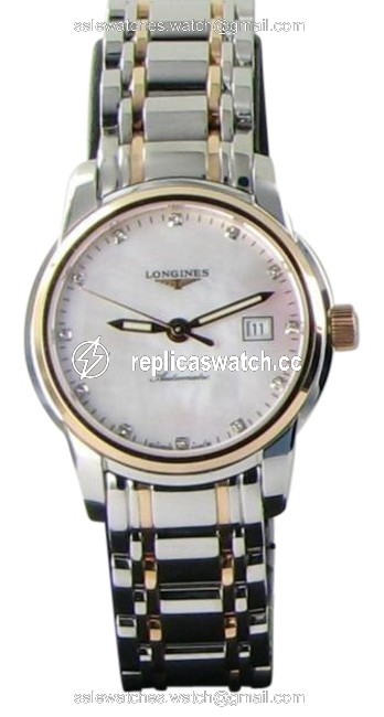 Longines Mop Diamond Dial 18k Yellow Gold Steel L25635887 Saint Imier Ladies Watch Longines Mop Diamond Dial 18k Yellow Gold Steel L25635887 Saint Imier Ladies Watch