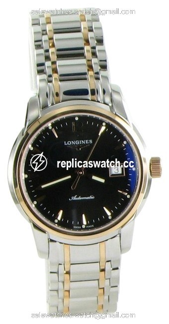 Longines Black Dial 18k Rose Steel L25635527 Saint-imier 30mm Ladies Watch Longines Black Dial 18k Rose Steel L25635527 Saint-imier 30mm Ladies Watch