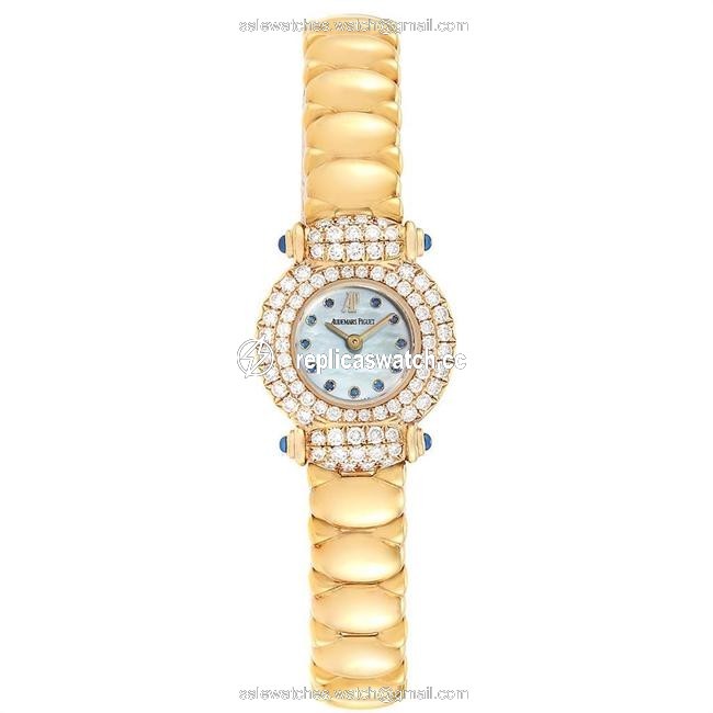 Audemars Piguet Blue Mop Diamond 18k Yellow Gold Womens Wristwatch 21.2mm X 25.5mm Watch Audemars Piguet Blue Mop Diamond 18k Yellow Gold Womens Wristwatch 21.2mm X 25.5mm Watch