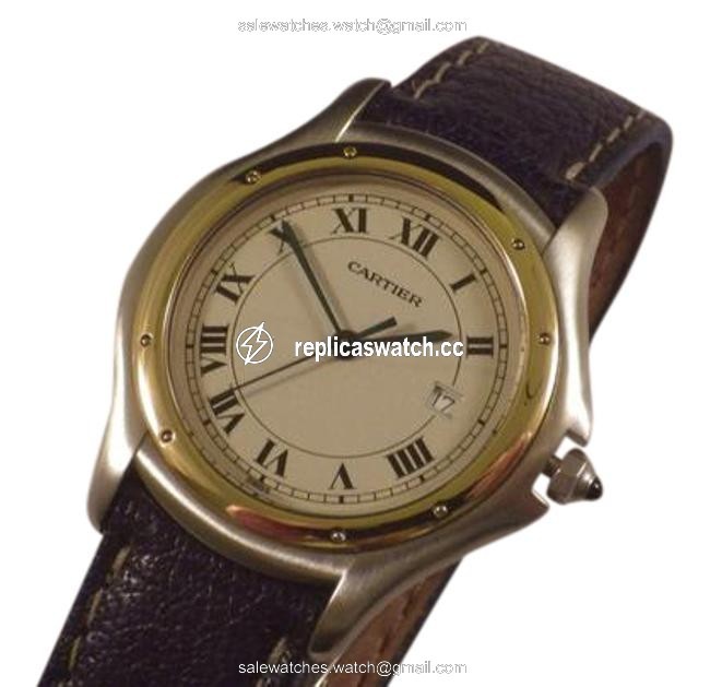 Cartier Navy Blue Strap W 18k/Ss Panthere Cougar W/Qs Date Reasonable Offers Considered Watch Cartier Navy Blue Strap W 18k/Ss Panthere Cougar W/Qs Date Reasonable Offers Considered Watch