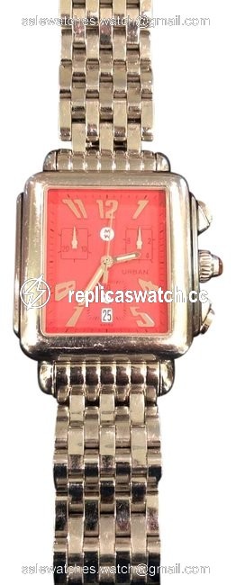 Michele Red and Stainless Urban 71-604 Watch Michele Red and Stainless Urban 71-604 Watch