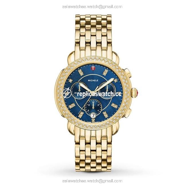 Michele Gold Sidney Blue Mother Of Pearl Diamond Mww30a000011 Watch Michele Gold Sidney Blue Mother Of Pearl Diamond Mww30a000011 Watch