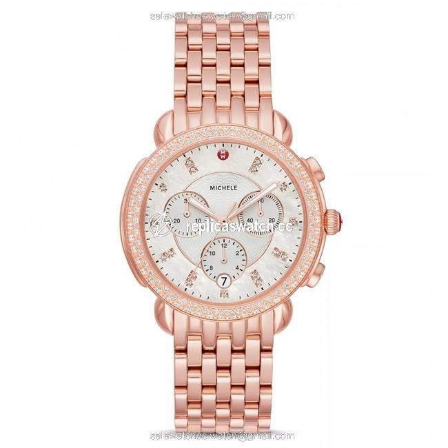 Michele Rose Gold Sidney Mother Of Pearl Diamond Mww30a000033 Watch Michele Rose Gold Sidney Mother Of Pearl Diamond Mww30a000033 Watch