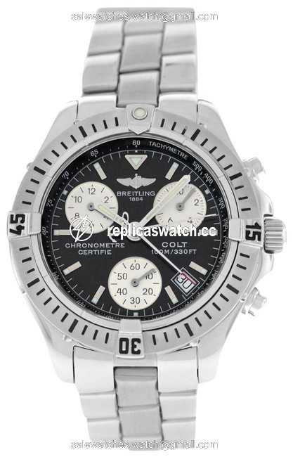 Breitling Silver Colt A73350 Chronometer 38mm Date Quartz Watch Breitling Silver Colt A73350 Chronometer 38mm Date Quartz Watch
