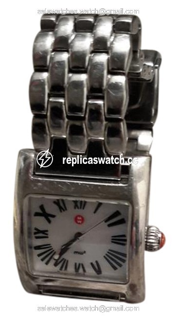 Michele White Stainless Steel Mini Mm Watch Michele White Stainless Steel Mini Mm Watch