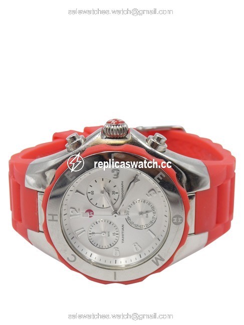 Michele Coral Jelly Mww12f000048 Tahitian Bean Silver 40mm Chronograph Watch Michele Coral Jelly Mww12f000048 Tahitian Bean Silver 40mm Chronograph Watch