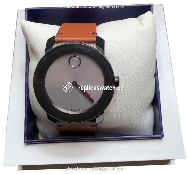 Movado Gray/Silver/Brown Bold 42mm Stainless Leather Watch Movado Gray/Silver/Brown Bold 42mm Stainless Leather Watch