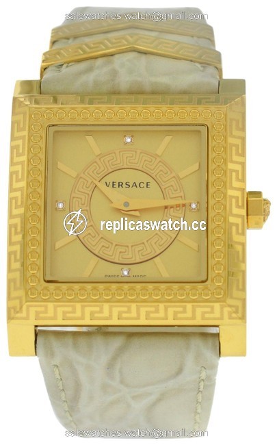 Versace Gold New Dv-25 Vqf020015 Quartz Tone Steel 30mm Watch Versace Gold New Dv-25 Vqf020015 Quartz Tone Steel 30mm Watch