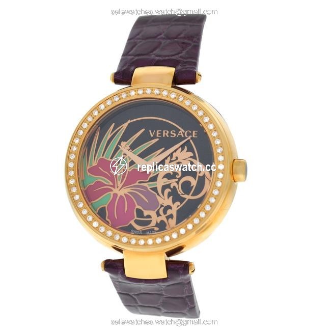 Versace Gold New Mystique Hibiscus I9q81d9hi S702 Diamond Quartz Watch Versace Gold New Mystique Hibiscus I9q81d9hi S702 Diamond Quartz Watch