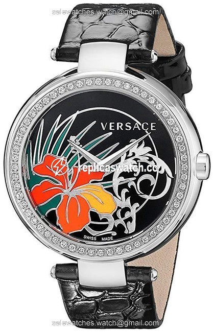 Versace Silver New Mystique Hibiscus I9q91d9hi S009 Diamond Quartz Watch Versace Silver New Mystique Hibiscus I9q91d9hi S009 Diamond Quartz Watch