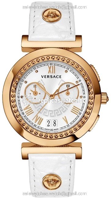Versace Gold Tone Steel New Vanity Va903 0013 Quartz 41mm Watch Versace Gold Tone Steel New Vanity Va903 0013 Quartz 41mm Watch