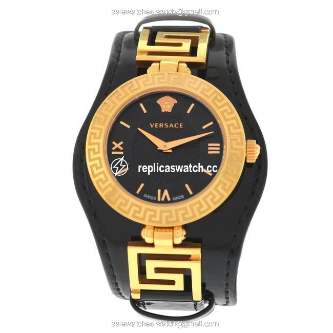 Versace Gold New V-signature Vla02 0014 Ip Black 38mm Watch Versace Gold New V-signature Vla02 0014 Ip Black 38mm Watch