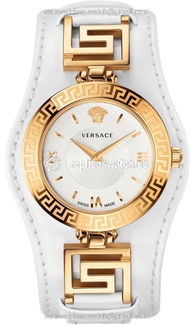 Versace White Gold New V-signature Vla01 0014 Plated Quartz 38mm Watch Versace White Gold New V-signature Vla01 0014 Plated Quartz 38mm Watch