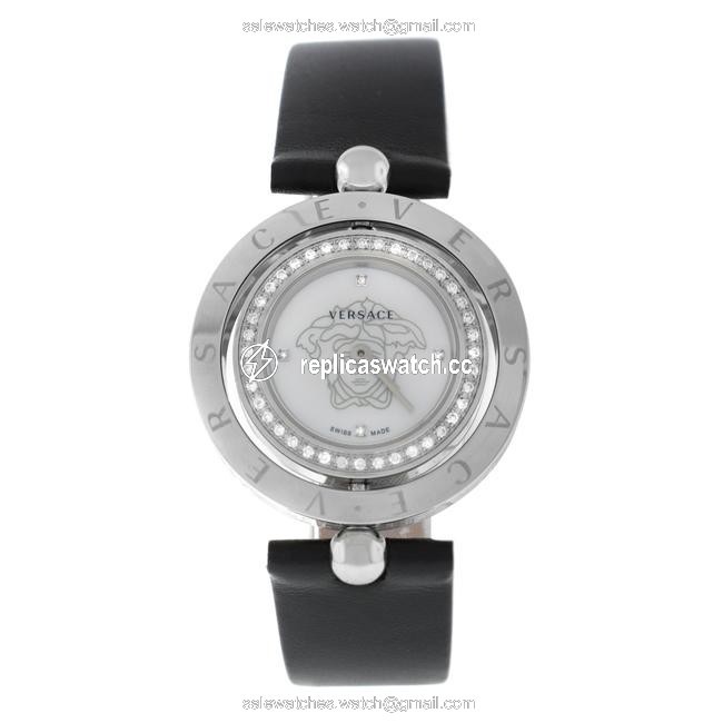 Versace Stainless Steel Eon 79q91sd497 S009 Diamond Quartz 33mm Mop Watch Versace Stainless Steel Eon 79q91sd497 S009 Diamond Quartz 33mm Mop Watch
