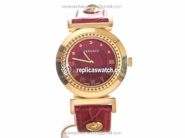 Versace Red/Gold Medusa Womens Vanity Watch Versace Red/Gold Medusa Womens Vanity Watch