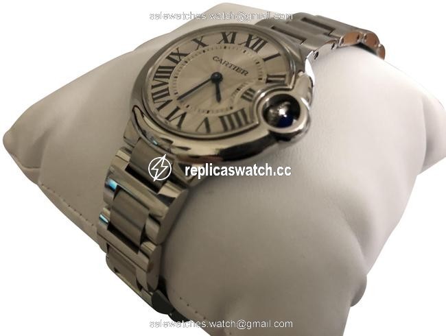 Cartier Silver Ballon Bleu De W6920071 33mm Stainless Steel Women Watch Cartier Silver Ballon Bleu De W6920071 33mm Stainless Steel Women Watch