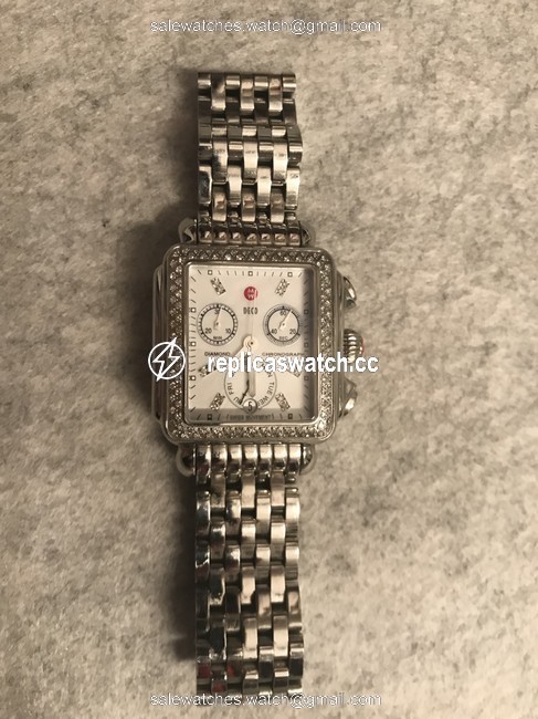 Michele Sterling Silver Deco with Diamonds Watch Michele Sterling Silver Deco with Diamonds Watch
