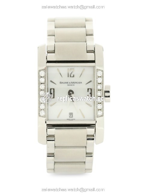 Baume & Mercier Silver Mother-of-pearl Square Dial Watch Baume & Mercier Silver Mother-of-pearl Square Dial Watch