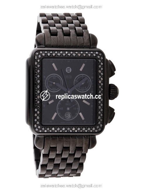 Michele Black Deco Noir Diamond Watch Michele Black Deco Noir Diamond Watch