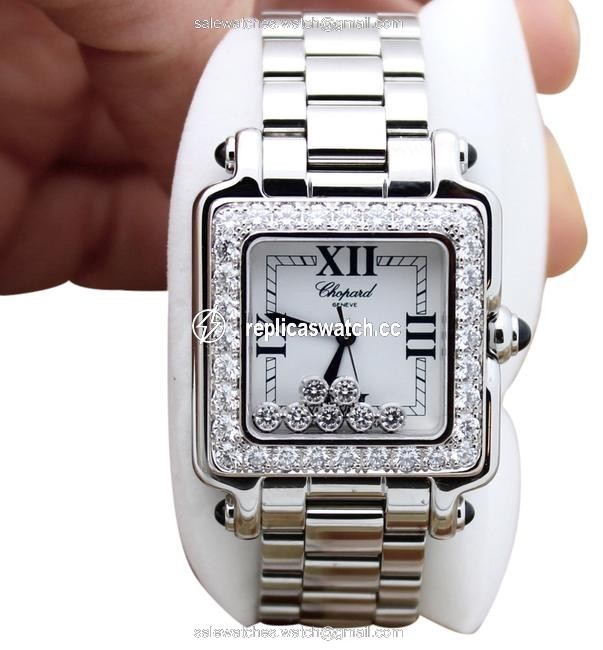 Chopard Montre Happy Sport Og/Ac Cdr Blanc Brilliant Diamonds Watch Chopard Montre Happy Sport Og/Ac Cdr Blanc Brilliant Diamonds Watch