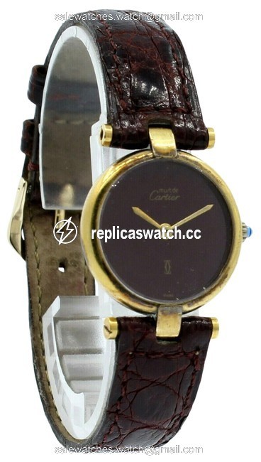 Cartier Gold Ladies Must De Vermeil Sterling Silver Watch Cartier Gold Ladies Must De Vermeil Sterling Silver Watch