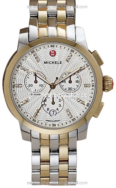 Michele Goldsilver Silver Gold Uptown Diamond Watch Michele Goldsilver Silver Gold Uptown Diamond Watch