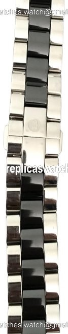 Michele Silver 18mm and Black Band Watch Michele Silver 18mm and Black Band Watch