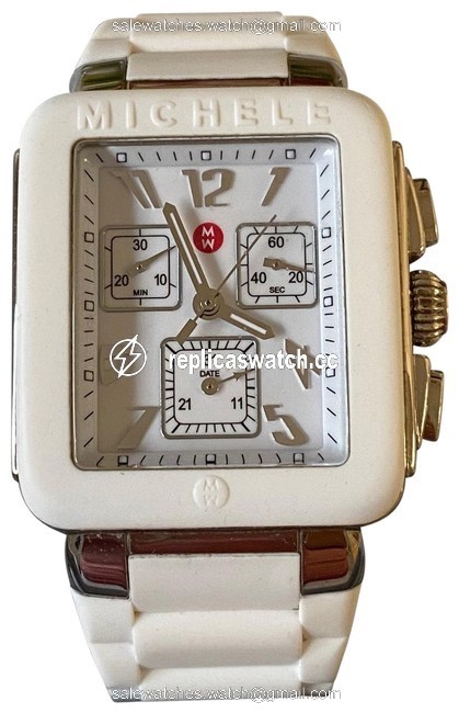 Michele White Jelly Womens Park Bean Casual Watch Michele White Jelly Womens Park Bean Casual Watch