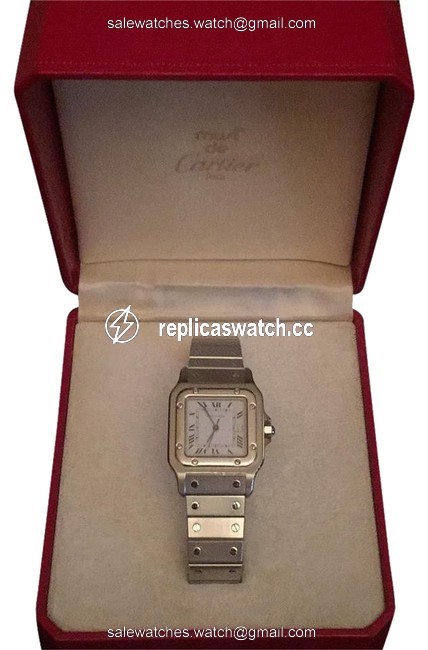 Cartier Silver Santos De Galbee Watch Cartier Silver Santos De Galbee Watch