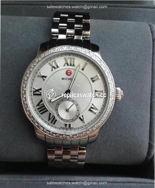 Michele Silver Harbor Diamond Dial Watch Michele Silver Harbor Diamond Dial Watch