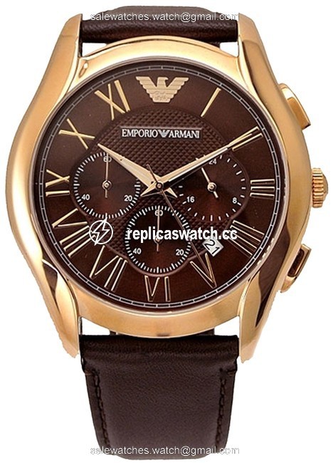 Emporio Armani Brown Ar1701 Classic Leather Chronograph Mens Watch Emporio Armani Brown Ar1701 Classic Leather Chronograph Mens Watch