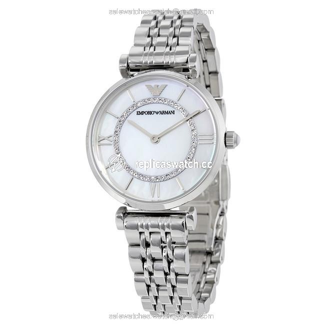 Emporio Armani Silver Ladies Ar1908 Watch Emporio Armani Silver Ladies Ar1908 Watch