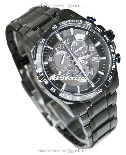 Citizen Black Eco-drive Perpetual Chrono A-t Radio Bracelet (At4007-54e) Watch Citizen Black Eco-drive Perpetual Chrono A-t Radio Bracelet (At4007-54e) Watch