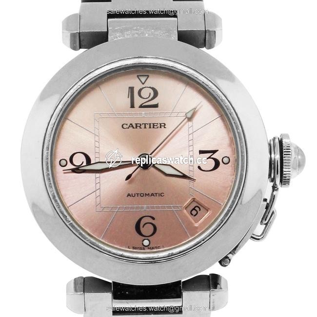 Cartier Silver Pink Pasha 35mm Dial Steel Ladies Watch Cartier Silver Pink Pasha 35mm Dial Steel Ladies Watch