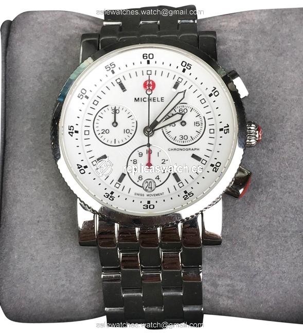 Michele Silver Stainless Steel Sport Sail Chronograph 27183 Watch Michele Silver Stainless Steel Sport Sail Chronograph 27183 Watch