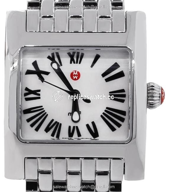 Michele White Black Silver Roman Cloette Mother Of Pearl Dial Ladies Watch Michele White Black Silver Roman Cloette Mother Of Pearl Dial Ladies Watch