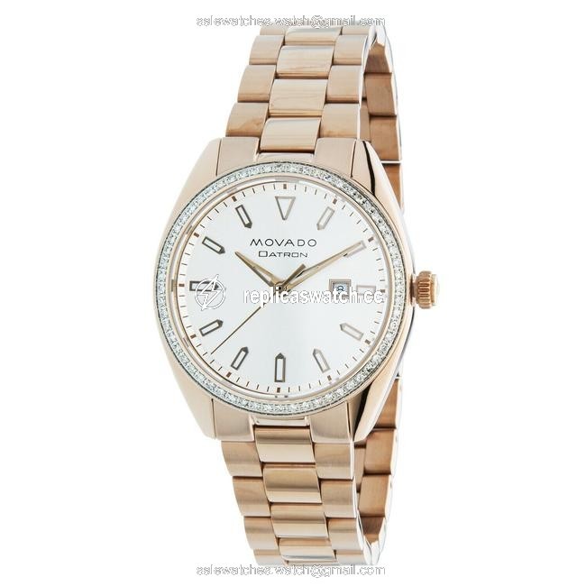 Movado Rose Gold-tone 3650071 Womens Heritage Datron Silver Quartz Watch Movado Rose Gold-tone 3650071 Womens Heritage Datron Silver Quartz Watch