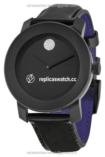 Movado Bold Black Leather Midsize Watch Movado Bold Black Leather Midsize Watch