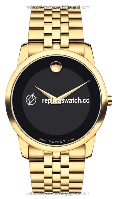Movado Gold 40mm Museum Classic Black Dial 0606997 Swiss Made Quartz Watch Movado Gold 40mm Museum Classic Black Dial 0606997 Swiss Made Quartz Watch