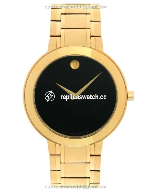 Movado Gold Stiri Quartz 0607279 Black Dial 40mm Yellow Pvd Swiss Made Mens Watch Movado Gold Stiri Quartz 0607279 Black Dial 40mm Yellow Pvd Swiss Made Mens Watch