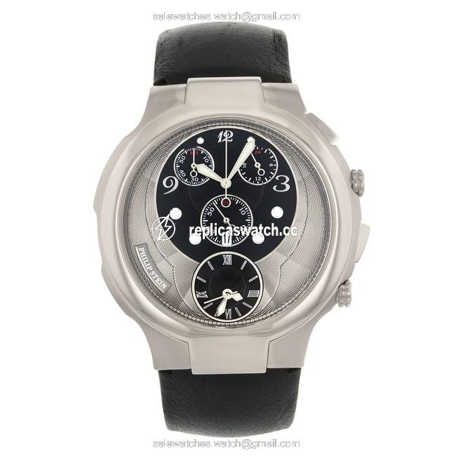 Philip Stein Gray/Black Chrono 9-crb3-cb 46mm (10879) Watch Philip Stein Gray/Black Chrono 9-crb3-cb 46mm (10879) Watch