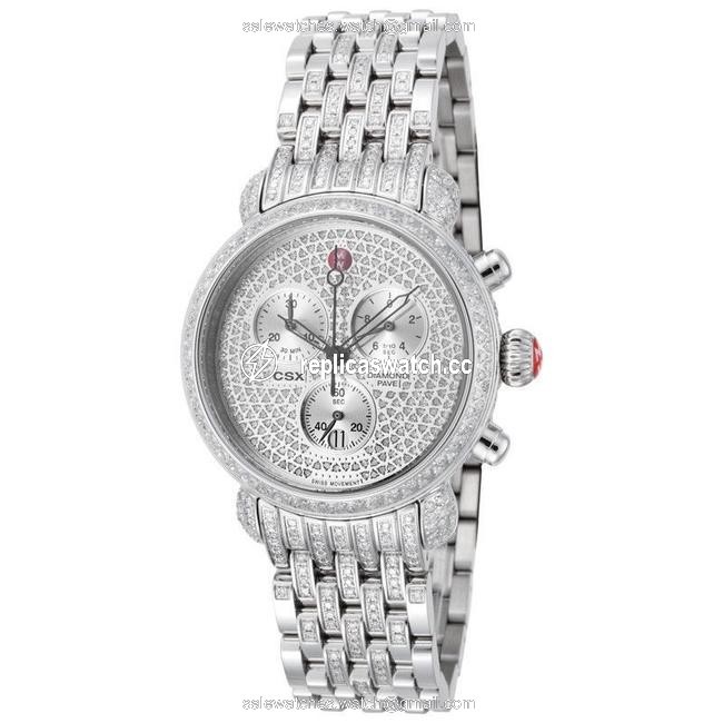 Michele Silver New Csx-36 Ultimate Pave Diamond Limited Edition Mww03c000504 Watch Michele Silver New Csx-36 Ultimate Pave Diamond Limited Edition Mww03c000504 Watch