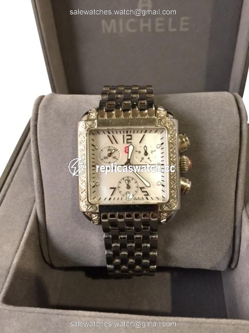 Michele Stainless Steel Urban Diamond Ladies Watch Michele Stainless Steel Urban Diamond Ladies Watch
