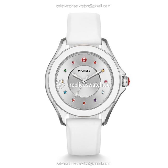 Michele White Cape Sunray Dial Watch Michele White Cape Sunray Dial Watch