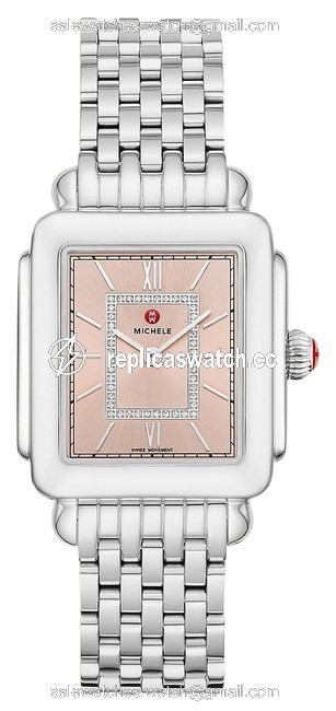 Michele Silver Deco Ii Diamond Dial Watch Michele Silver Deco Ii Diamond Dial Watch